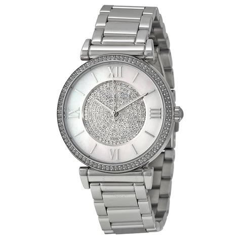 michael kors catlin watch mk3355|Michael Kors Caitlin Silver Crystal Pave Dial Ladies Watch MK3355.